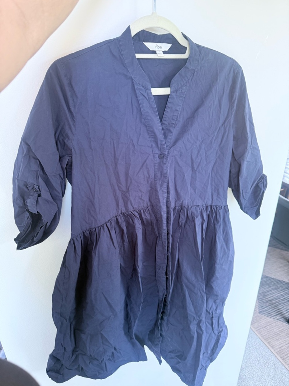 ripe Navy Maternity Cotton Dress